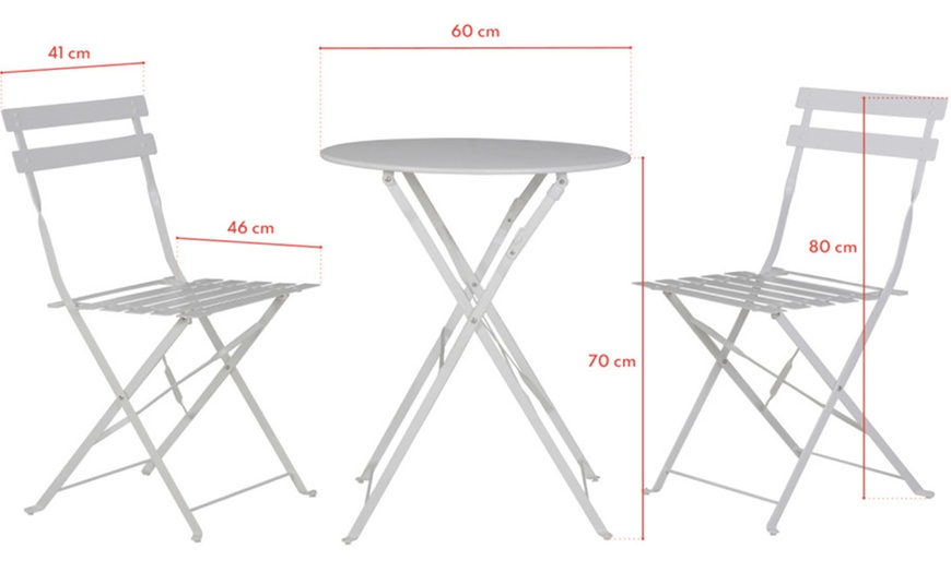 Image 10: Ensemble de table et chaises pliantes style bistrot