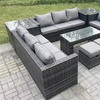 Image 5: Fimous U-Shaped Weather-Resistant Rattan-Effect Dining Set