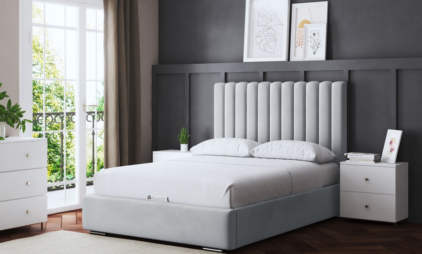 Image 17: Evangeline Panel Bed with Optional Ottoman Gas Lift Storage