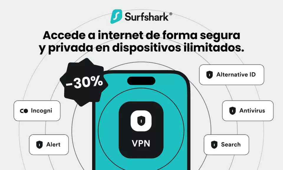 ¡Navega con seguridad! Suscripción de 1 o 2 años a Surfshark Starter o One a elegir, ahorra hasta un 22% - Primary Image