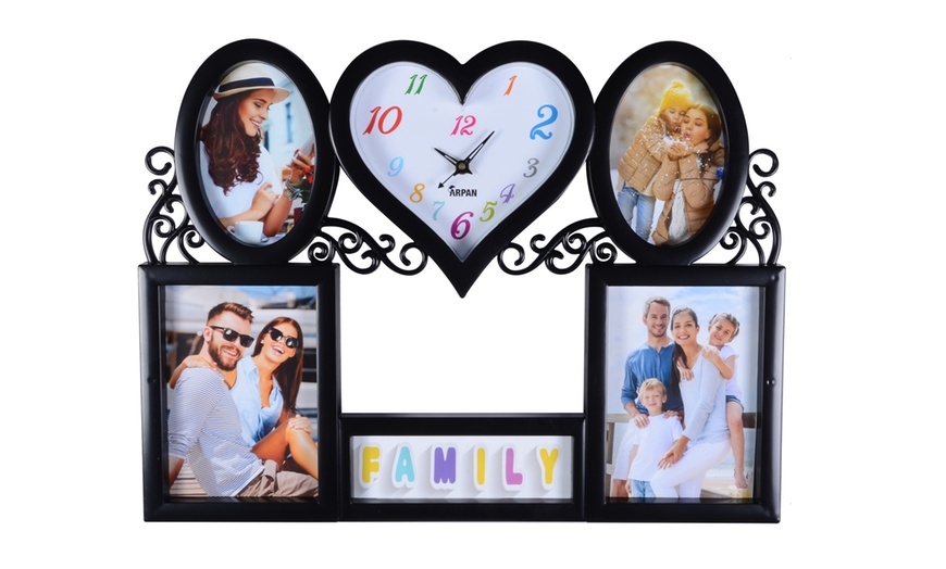 Image 2: Photo Frames with Wall Clock