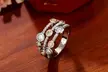 CZ Multi-Stone Three Row Band in White, Yellow Gold  Accents - Second Medium