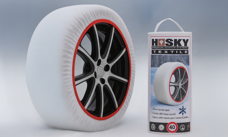 Image 5: Husky Premium Textile Snow Socks - Winter Traction for Modern Vehicles