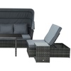 Image 4: Outsunny 5-Piece Outdoor Rattan Effect Wicker Sofa Set