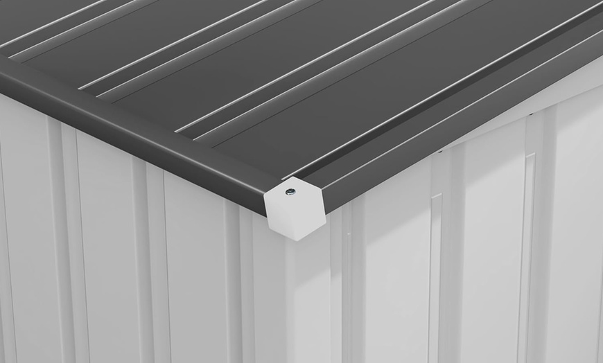 Image 11: Outsunny 7 x 5ft Galvanised Metal Garden Shed with Foundation