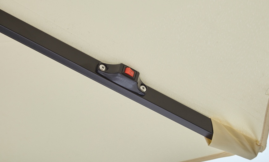 Image 7: Neo 3m Garden Outdoor Waterproof Freestanding Parasol LED Lights 