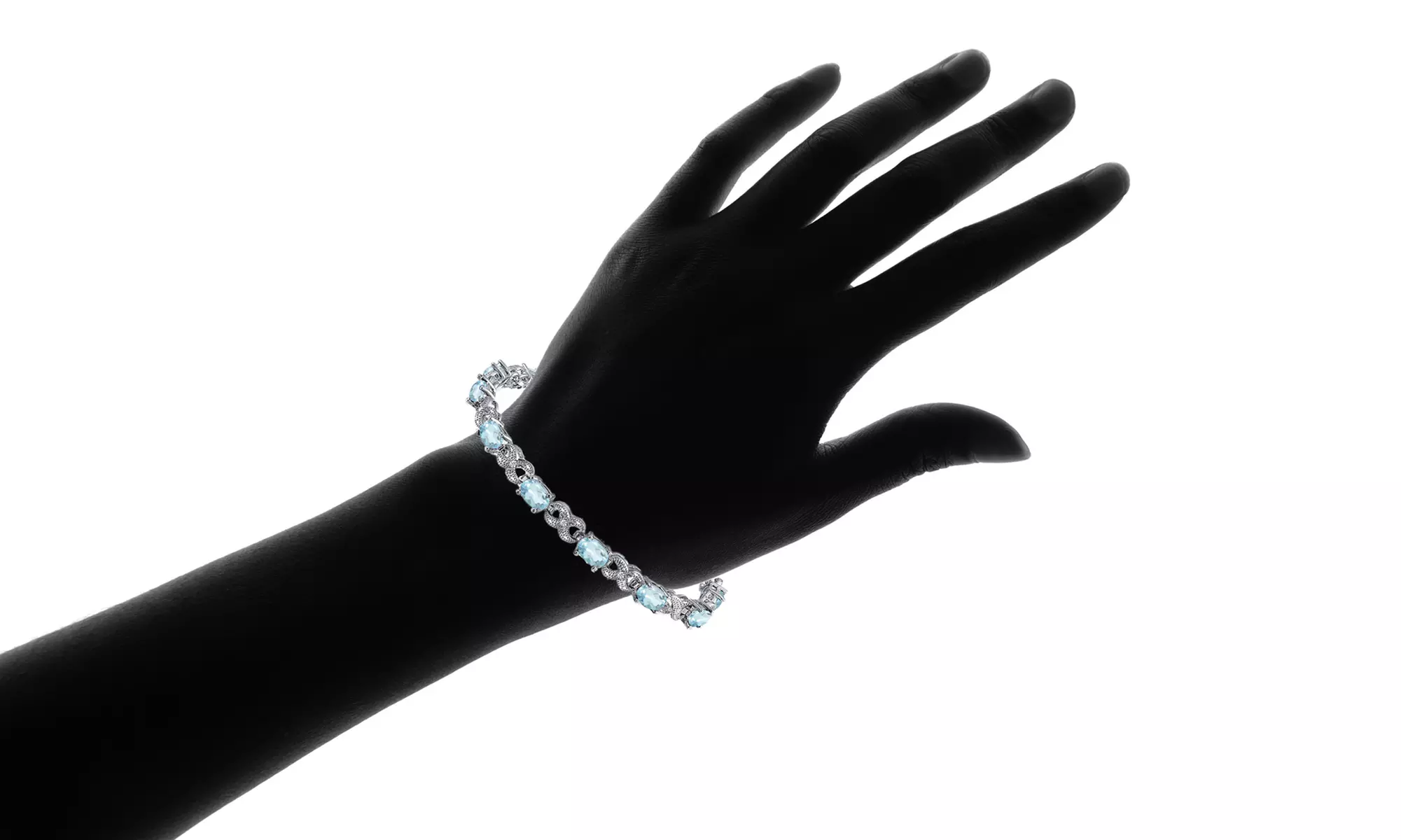 Genuine Blue Topaz Diamond Accent Bracelet 