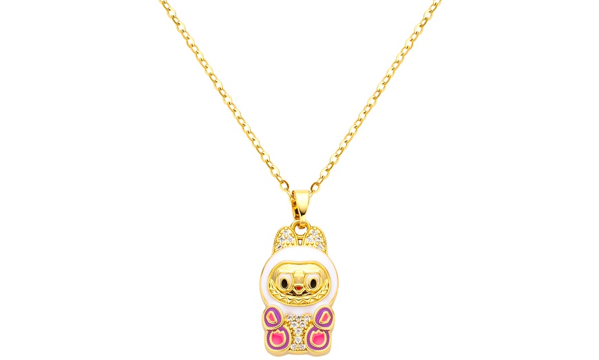 Image 22: Stanley - BTS x Labubu Gold Enamel Pendant Necklace