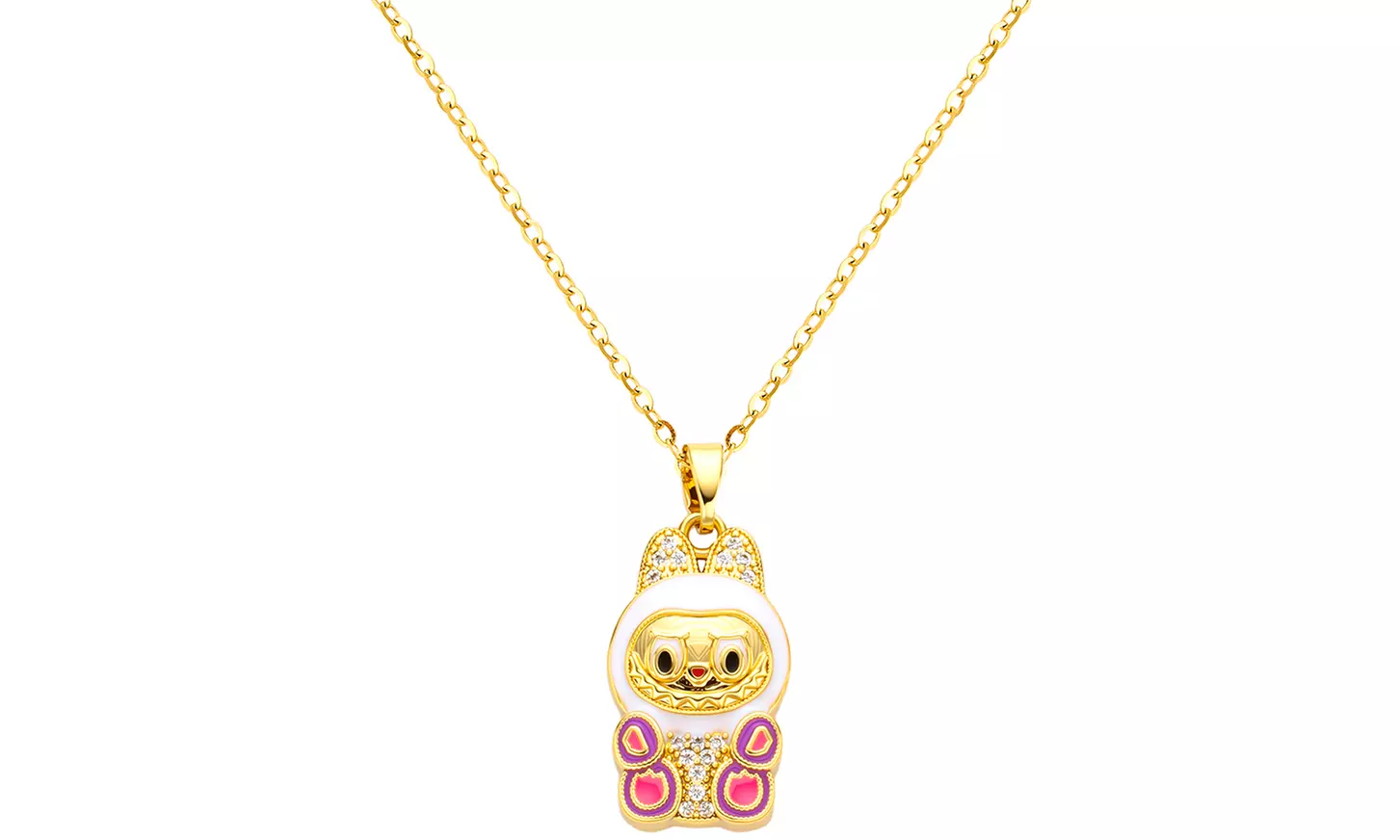 Stanley - BTS x Labubu Gold Enamel Pendant Necklace