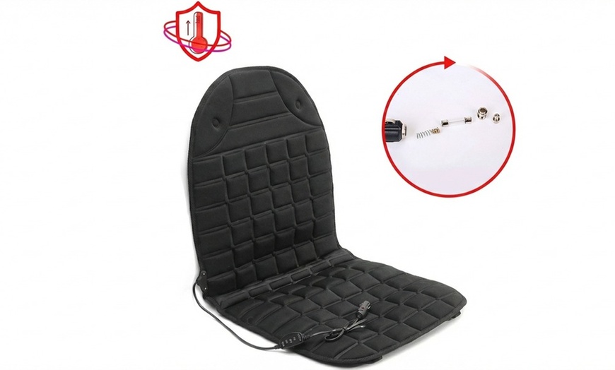 Image 4: Housse de siège auto chauffante universelle avec 2 niveaux de chauffe
