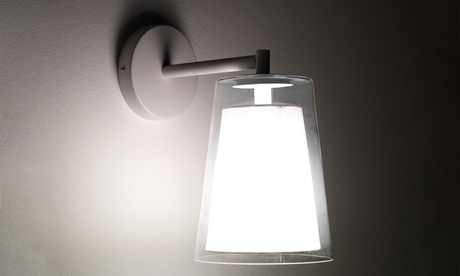 Lampadario Matt con paralume in vetro e tessuto