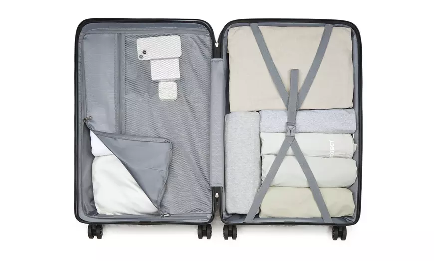 Image 11: 1 of 3 koffers met TSA-slot en dubbele zwenkwielen