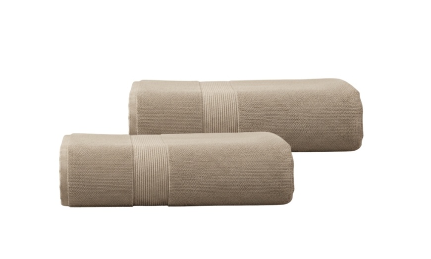 Image 16: Coppia di asciugamani e telo bagno in spugna 100% cotone di Pompea