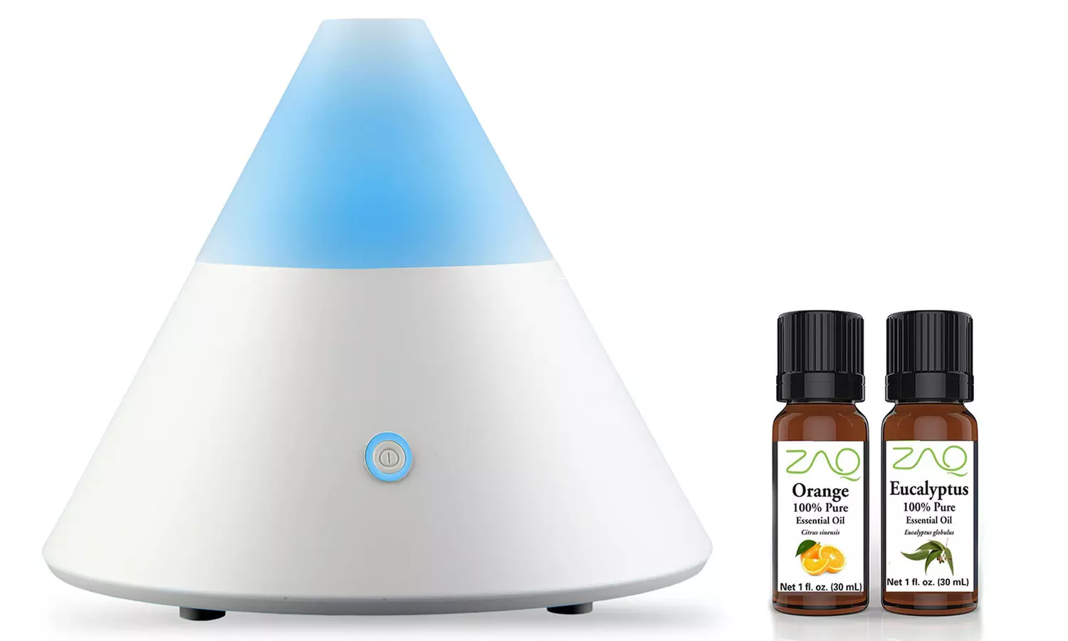 ZAQ Diffuser with Orange and Eucalyptus 100% Essential Oils - Second Medium