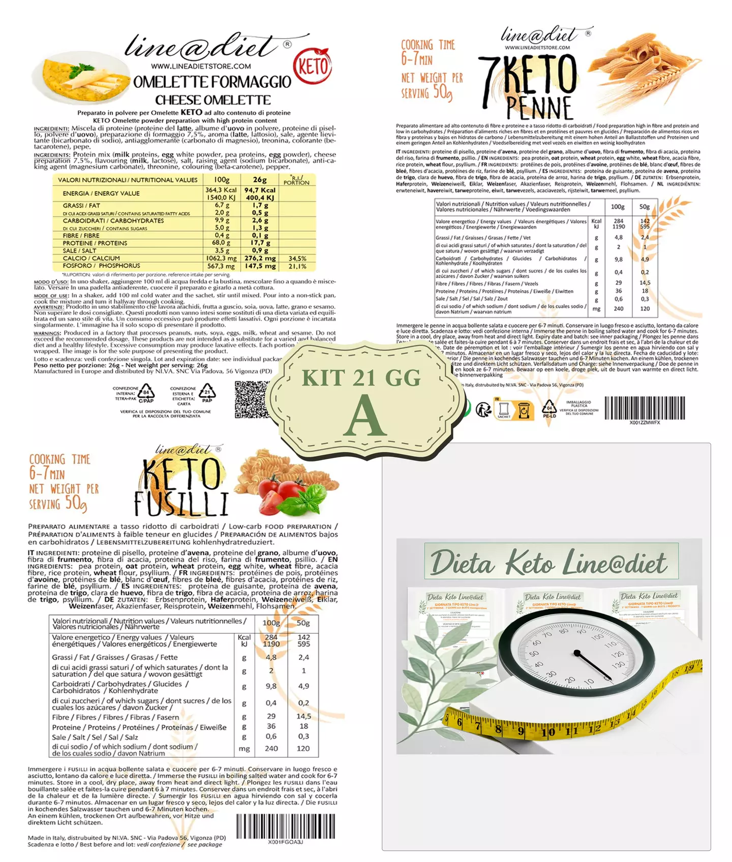 Line@ 21-Tage-Keto-Diät-Box mit 70 Gerichten (50 € / kg)