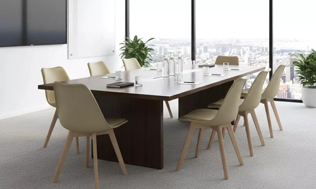 Set 4 sedie in ecopelle e legno di faggio