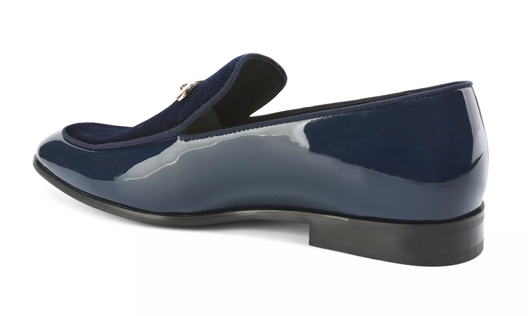 Gino Vitale Velvet & Patent Leather Slip On Dress Loafer