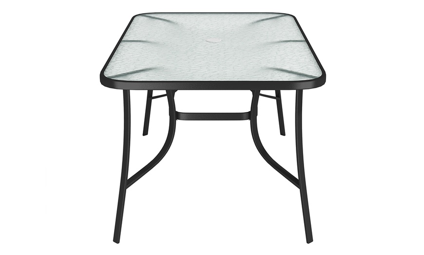 Image 17: Outdoor Rippled Tempered Glass Coffee Table with 4 Styles