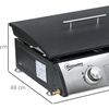 Image 10: Outsunny Tabletop Gas Plancha Grill with Two Stainless Steel Burner