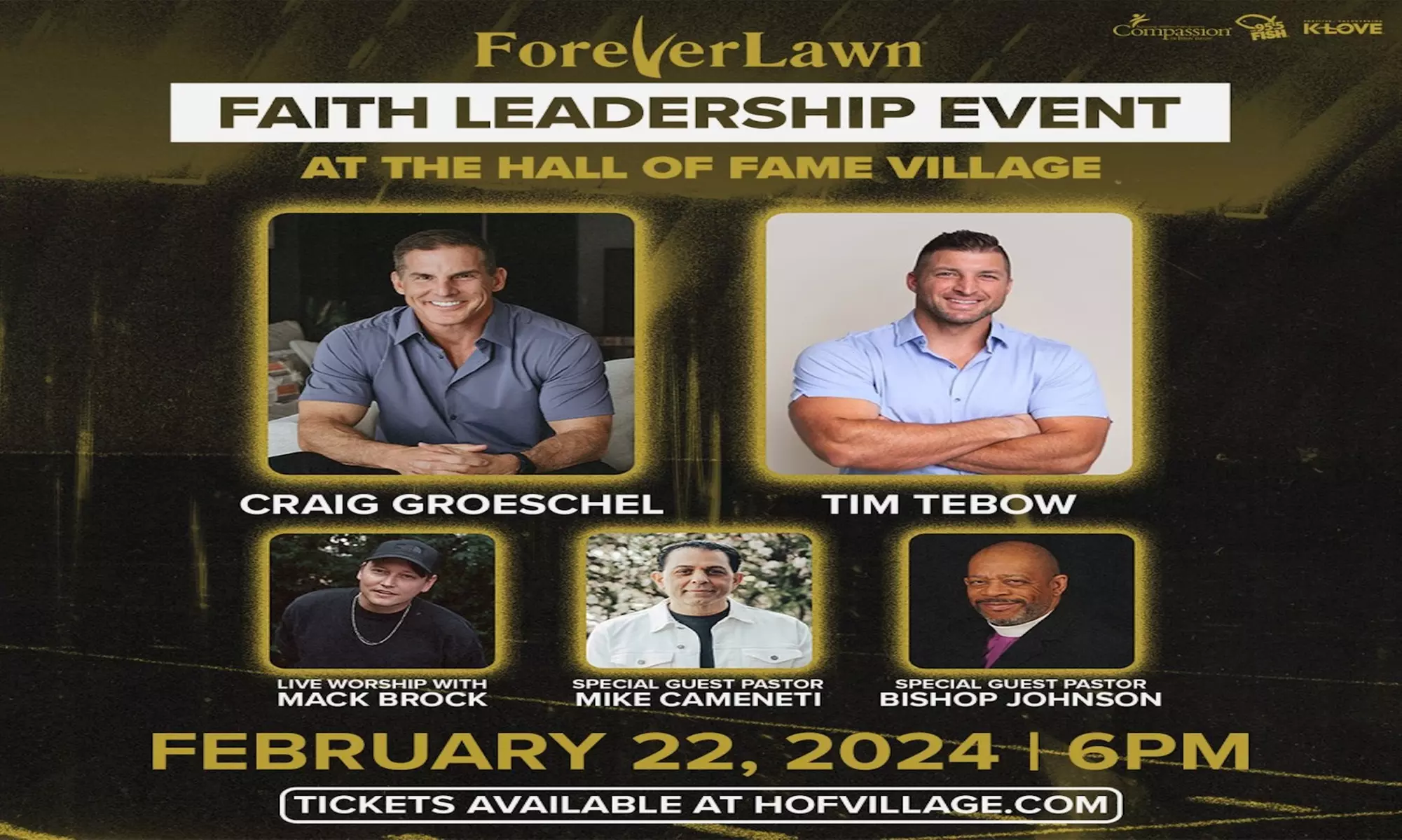 Foreverlawn Faith Leadership Event with Tim Tebow and More on February 22, Doors at 6 p.m. Show at 7 p.m. - Primary Image