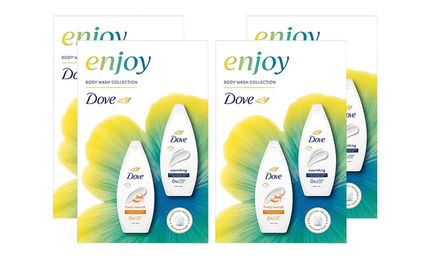 Image 7: Dove Enjoy Duo Base Gentle Body Wash & Lotion Pamper Skincare Gift Set