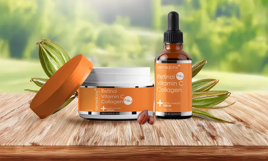 dermedicine vitamin c lip therapy Collagen, Retinol and Super Bundle All Skin Types Combo (Serum + Cream) White In addition to its anti Citrus Stem Cell Gel for