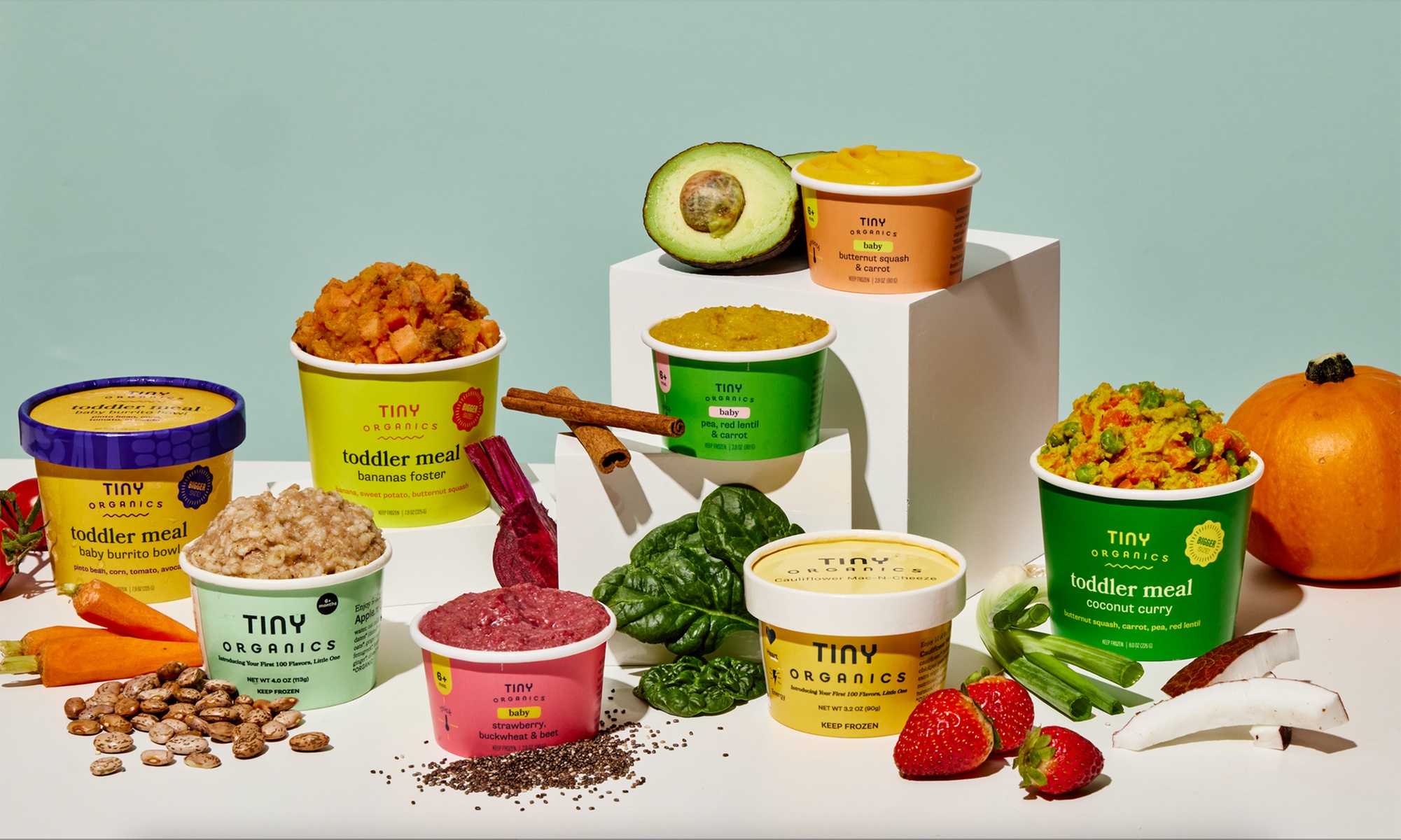 Tiny Organics Build Your Own Pack: Organic Baby & Toddler Meals - 12 or 24 Count, Customize Your Flavors! 