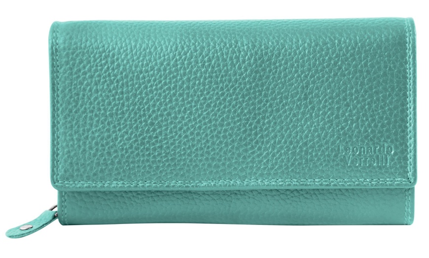 Image 13: Cartera de piel genuina para mujer Leonardo Verrelli