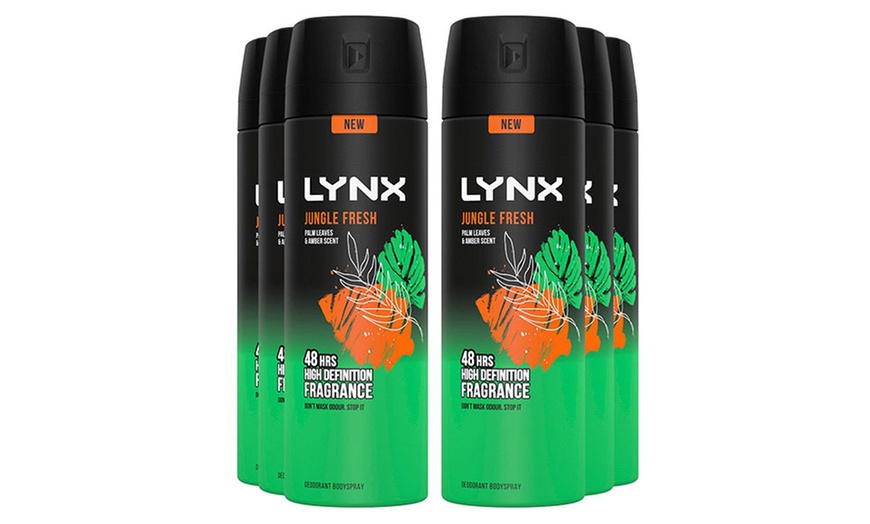 Image 1: Six Packs of Lynx Body Sprays Jungle Fresh 48Hrs Protection 