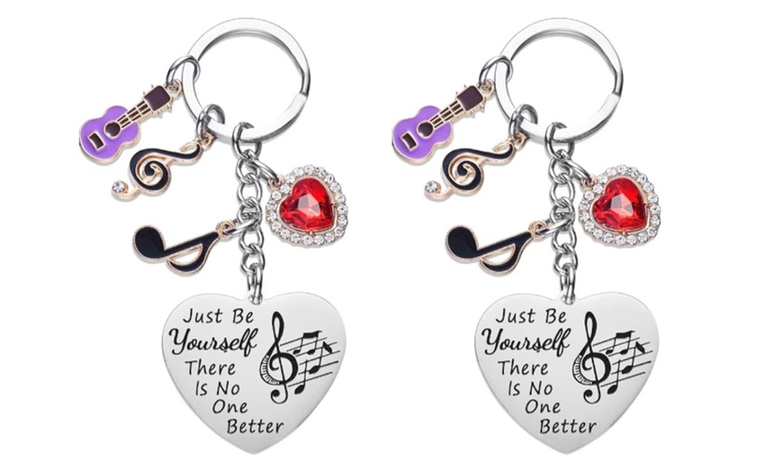 Image 2: 2 Pack Taylor Quotes Music Lover Keychains