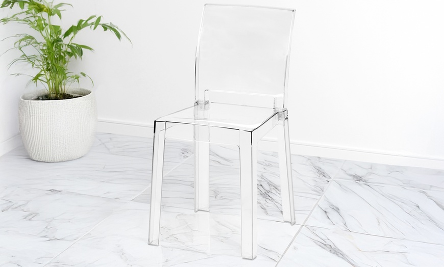 Image 3: Lot de 4 chaises transparentes 'Petra'