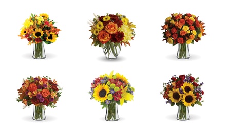 Autumn Expression Bouquet with Vase and Standard Delivery Included - Blooms Today
