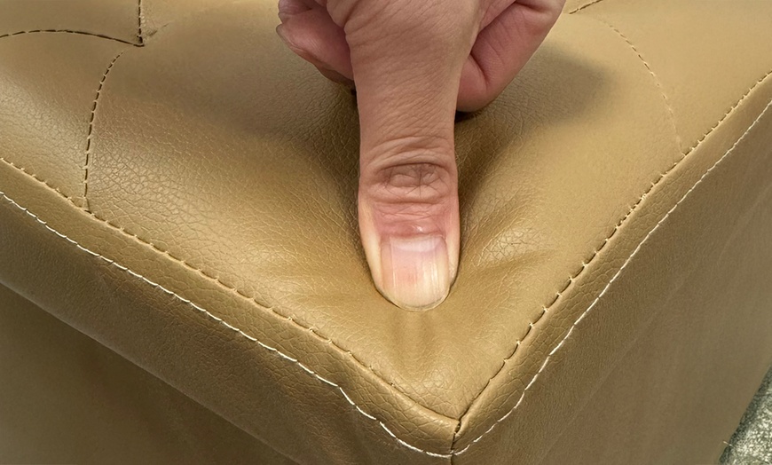 Image 28: Pouf carré en simili cuir avec espace de rangement