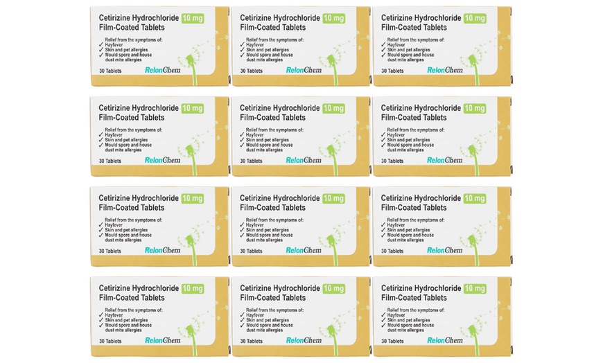 Image 1: Hayfever Relief Tablets 12 Packs of Cetirizine Hydrochloride (12months Supply)