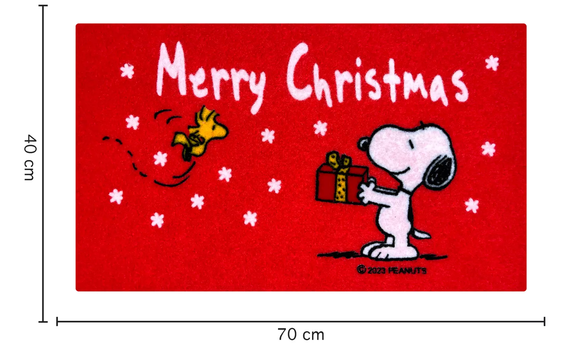 1 of 2 Snoopy deurmatten in kerst-ontwerp