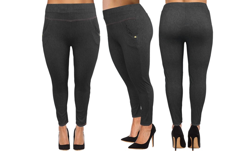 Image 11: Plus Size Denim Jeggings