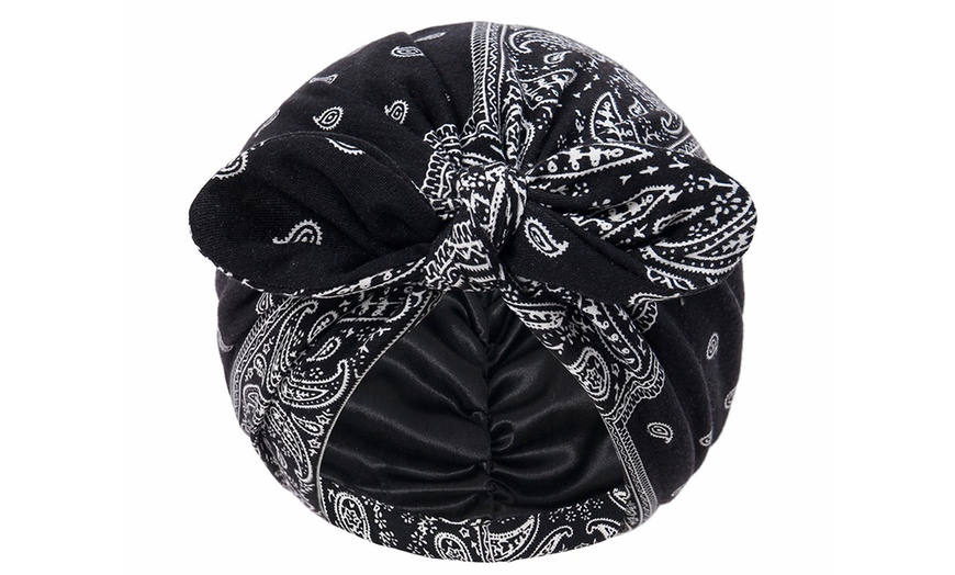 Image 2: Polyester Sleeping Cap; Satin Lining for Hair Care