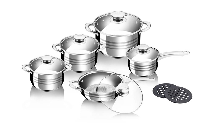 Image 6: 12-delige Royalty Line pannenset van roestvrij staal