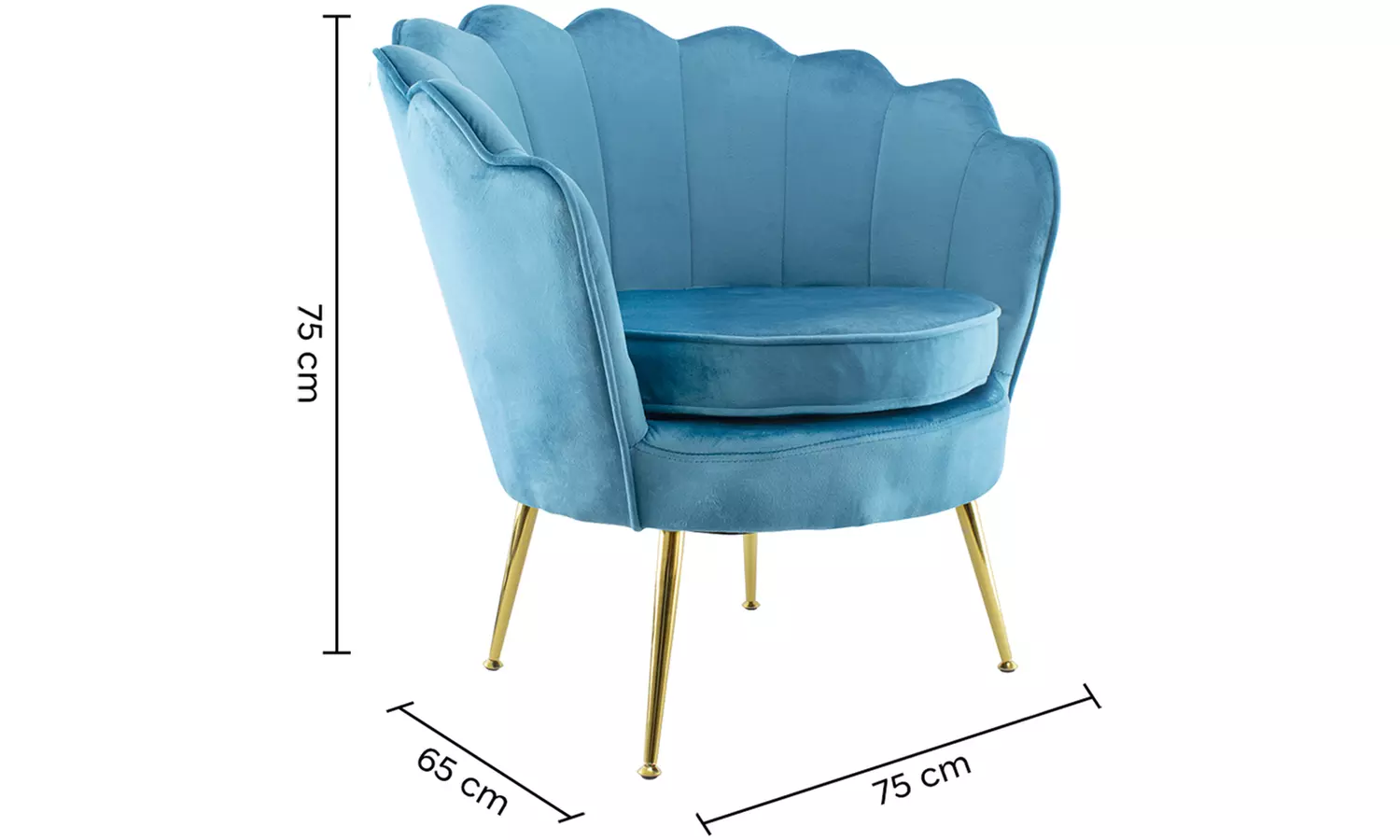 Poltrona con schienale a conchiglia