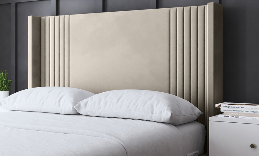 Image 6: DS Living Elara Winged Panel Bed With Ottoman Gas Lift