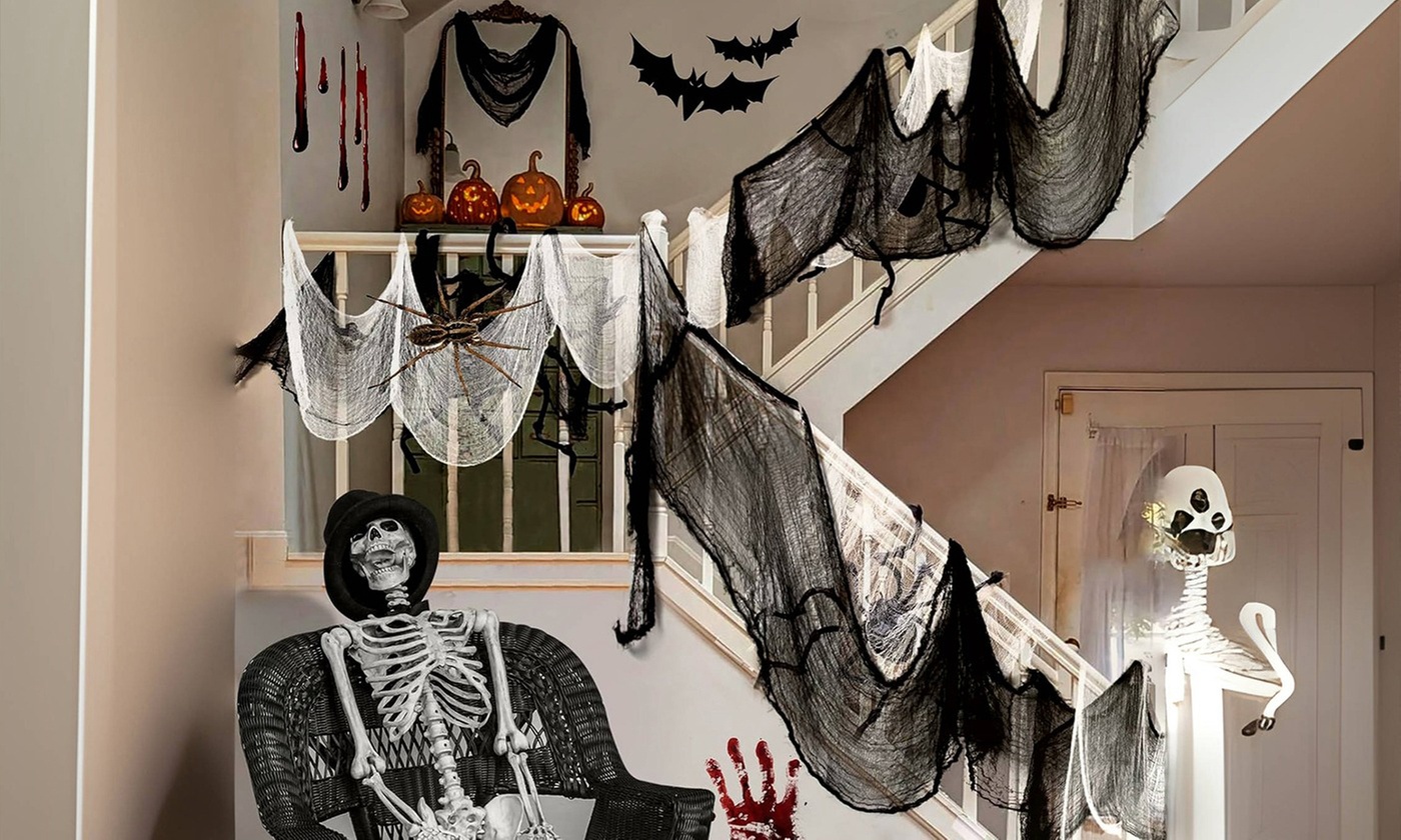 5 PCS Halloween Creepy Cloth Scary Spooky Cloth Creepy Gauze Decorations