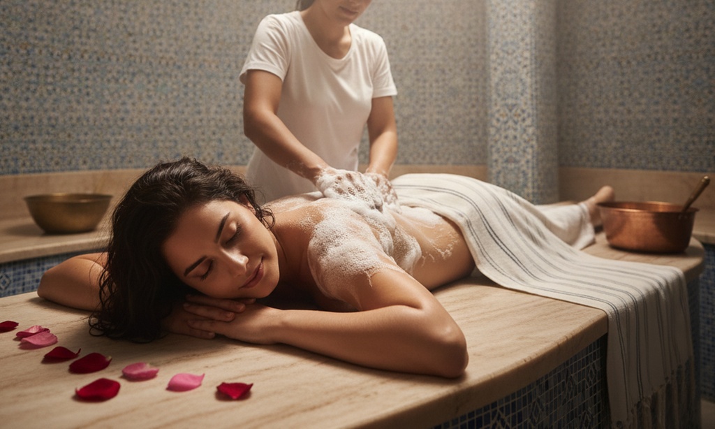 Moroccan Bath (60/90 mins) or w/ Optional Classic Mani & Pedi(60 Mins)