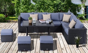  Outsunny Ten-Piece Rattan-Effect Furniture Set 