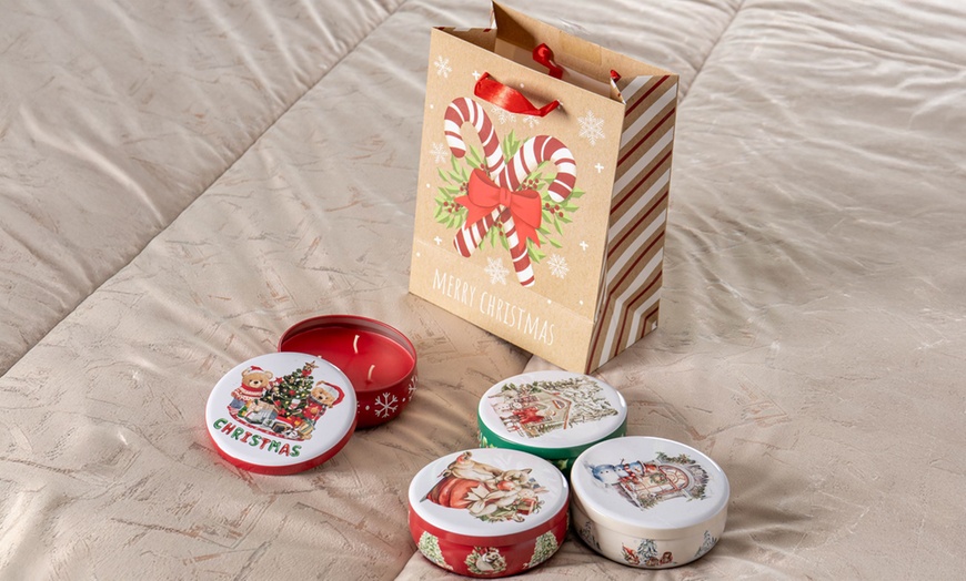 Image 1: Set di 4 candele profumate con borsa regalo