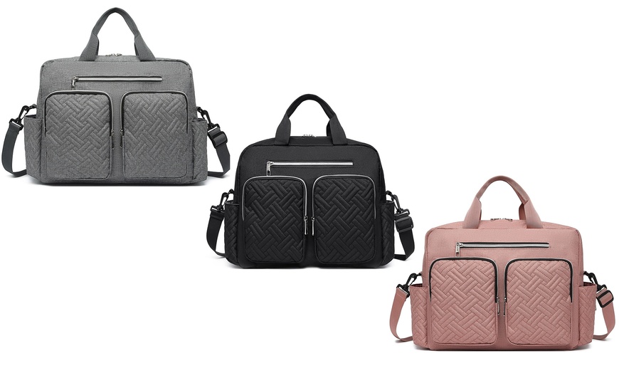 Image 1: Versatile Diaper Changing Tote Bag