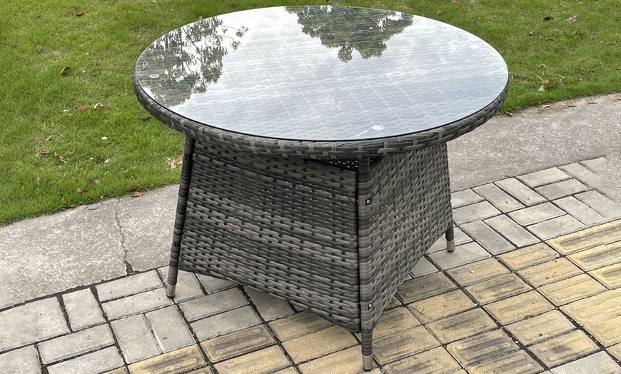 Image 4: Rattan Effect Garden Dining Set