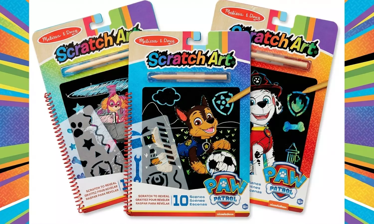 Paw Patrol Scratch Art Three-Pack Travel Activity Pads