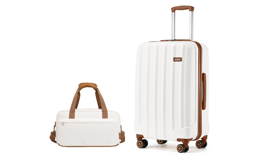 Image 5: Gift For Christmas-Kono 1 or 3-Piece Cream Suitcase And Duffel Bag