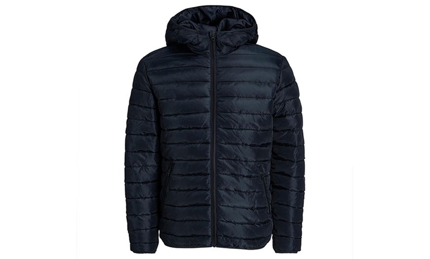 Image 2: Jack & Jones Men's Hooded Puffer Jacket Lightweight and Quilted Design