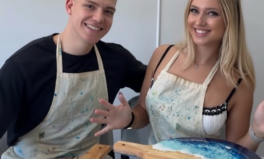 Image 13: 1.5 Hours of Resin Cheese board Workshop for Up to 14 People 